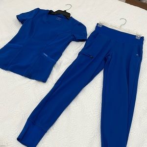 Jaanuu royal blue scrub set